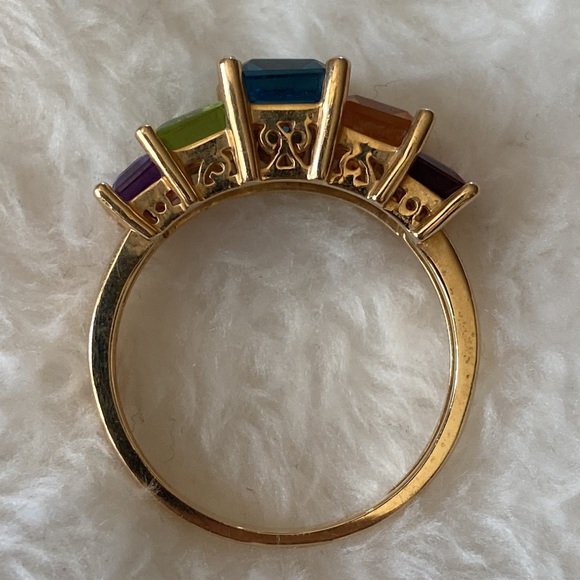 Multi gemstone 14k ring - Picture 3 of 8